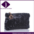 Promotional Woman Black Sequins Cosmetic Bag Sexy Clutch Evening Bags Wallet CB027